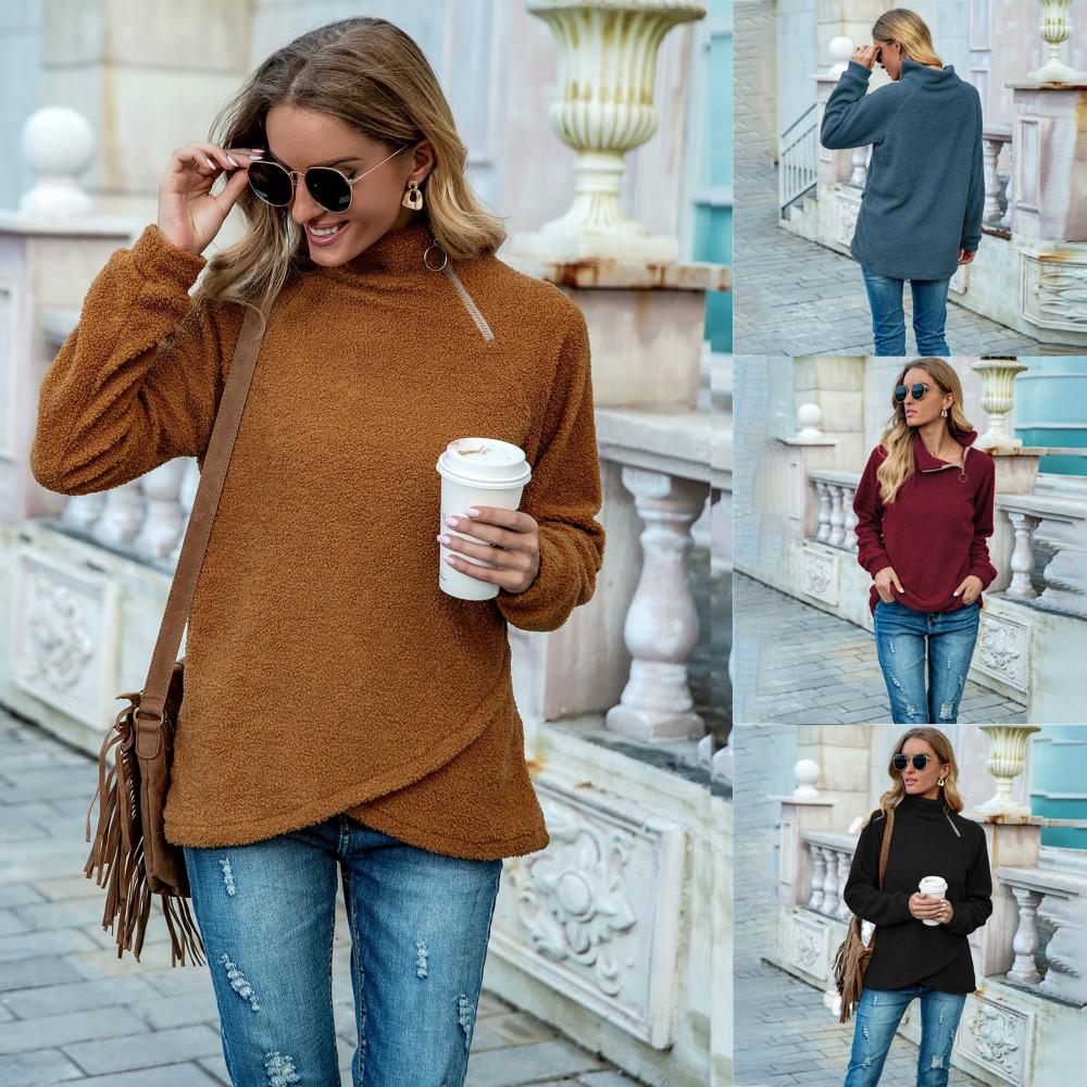 Moxidress Solid Turtleneck Casual Pullover Sweater main image 0