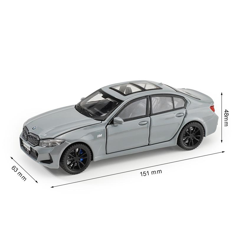 

1/32 BMW 320i SUV Миниатюрная игрушечная литая модель автомобиля Звук и свет Двери открываются Образовательная коллекция Подарок для детей Мальчик Малыш серый