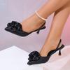 Fashion Flower Women High Heeled Sandals Designer Sexy Shoes Woman Slippers Slingback Summer 2025 Pumps Brand Elegant Sandalias De Mujer