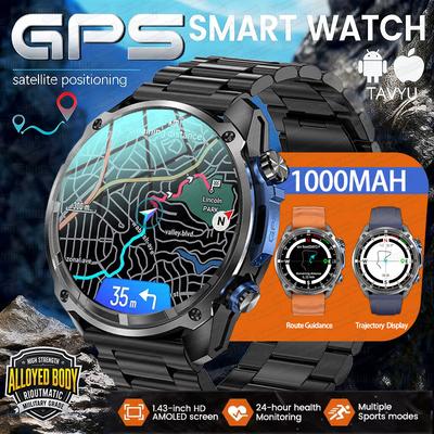 Reloj Inteligente Deportivo para Hombre 2026 Nuevo Aventura al Aire Libre GPS Incorporado Mapa Llamada Bluetooth Memoria de 4 GB 1000 mAh 10 ATM Resistente al Agua Llamada Bluetooth
