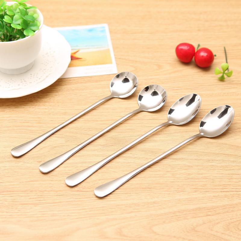 Kitchen Creative Stainless Steel Long Handle Spoon Ice Spoon Office Coffee Spoon Mixing Spoon Long Soup Spoon