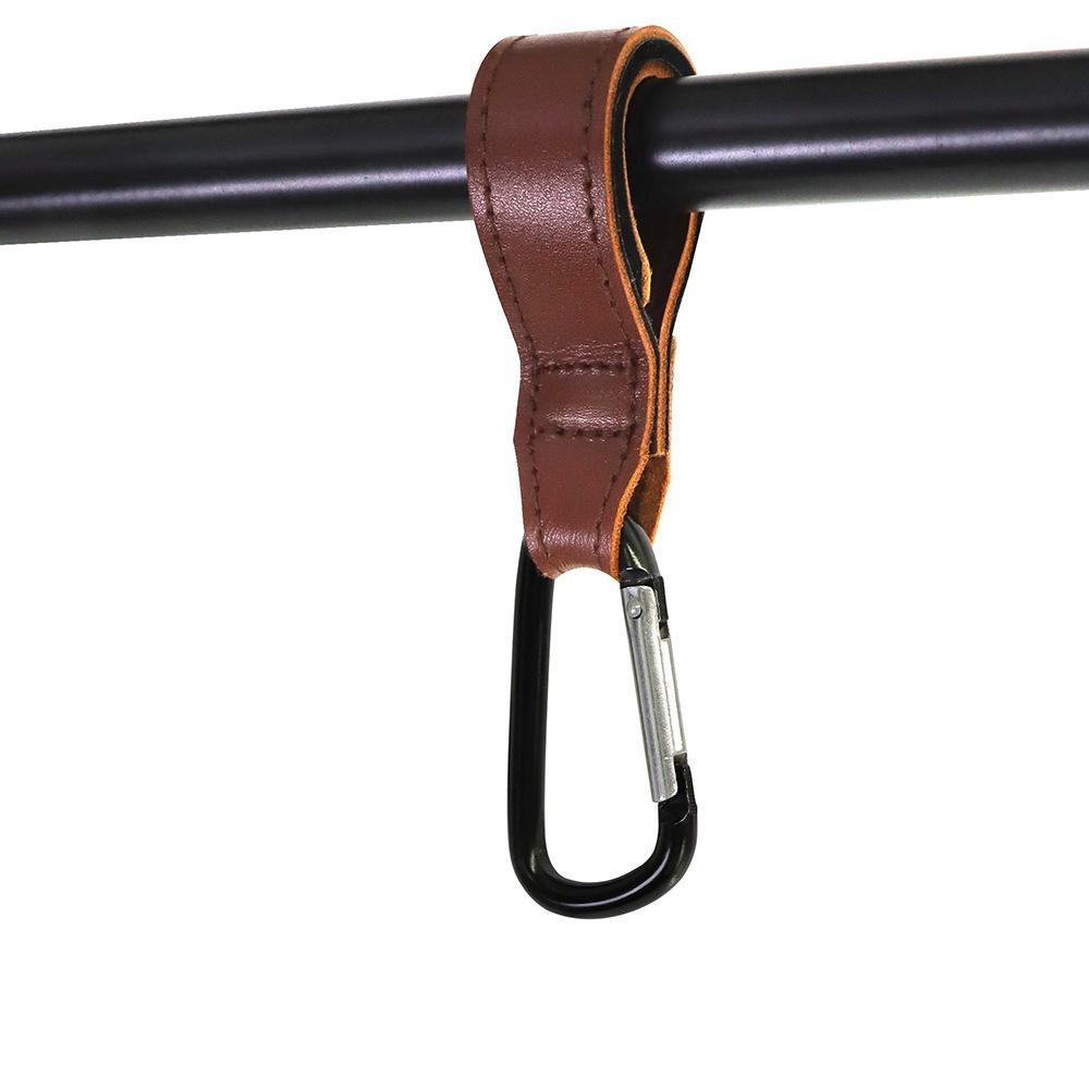 360 Rotate PU Leather Trolley Baby Bag Stroller Hook Mountaineering Buckle Stroller Hook Removable Hook 1pcs