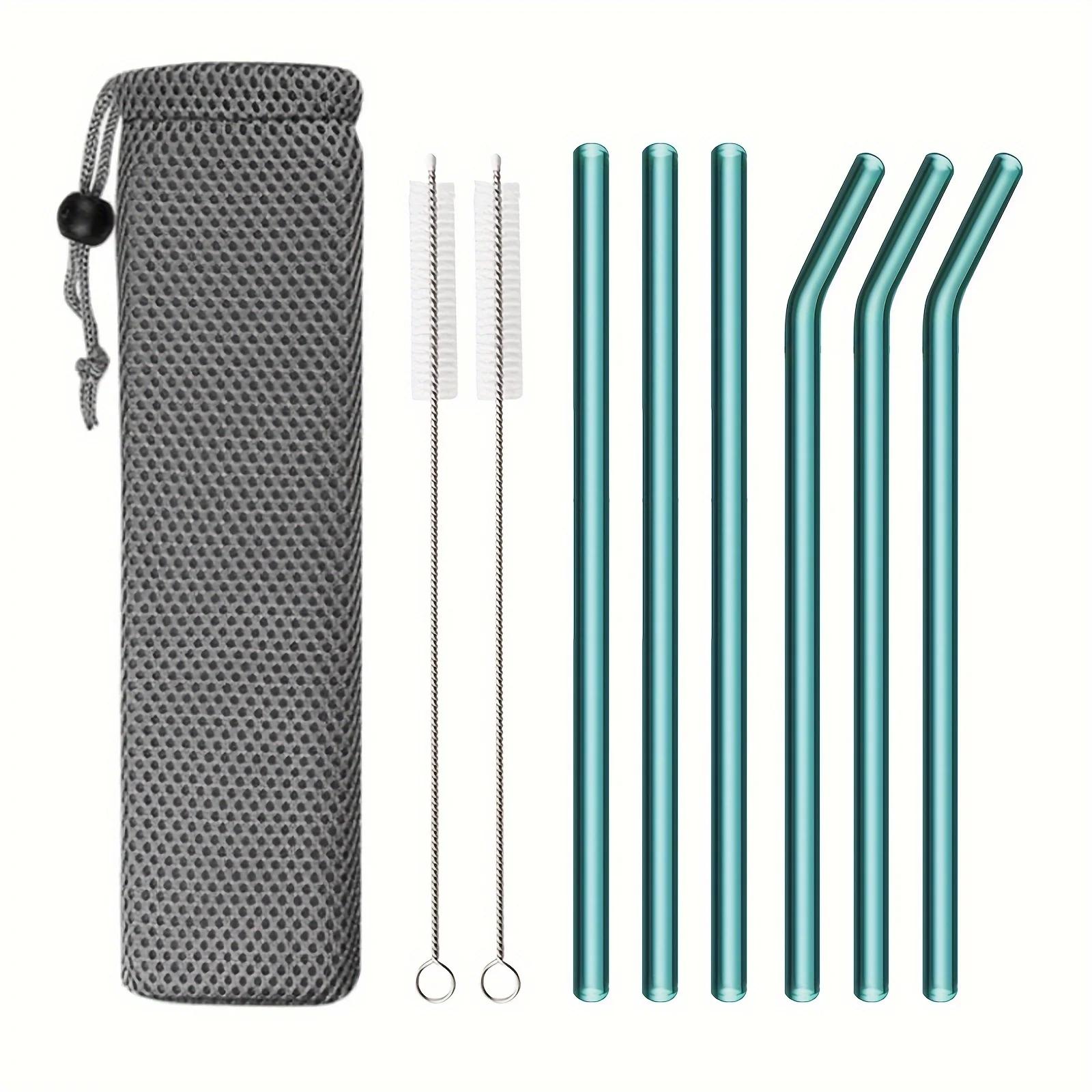 

9 шт. 200*8 мм стеклянные трубочки для смузи коктейлей питьевые трубочки здоровые многоразовые экологически чистые трубочки аксессуары для напитков озеро зеленый