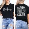 Women Autism It's Not A Disability It's A Different Ability Fashion Casual Short Sleeve T-shirt Graphic Tshirts Women T Shirts