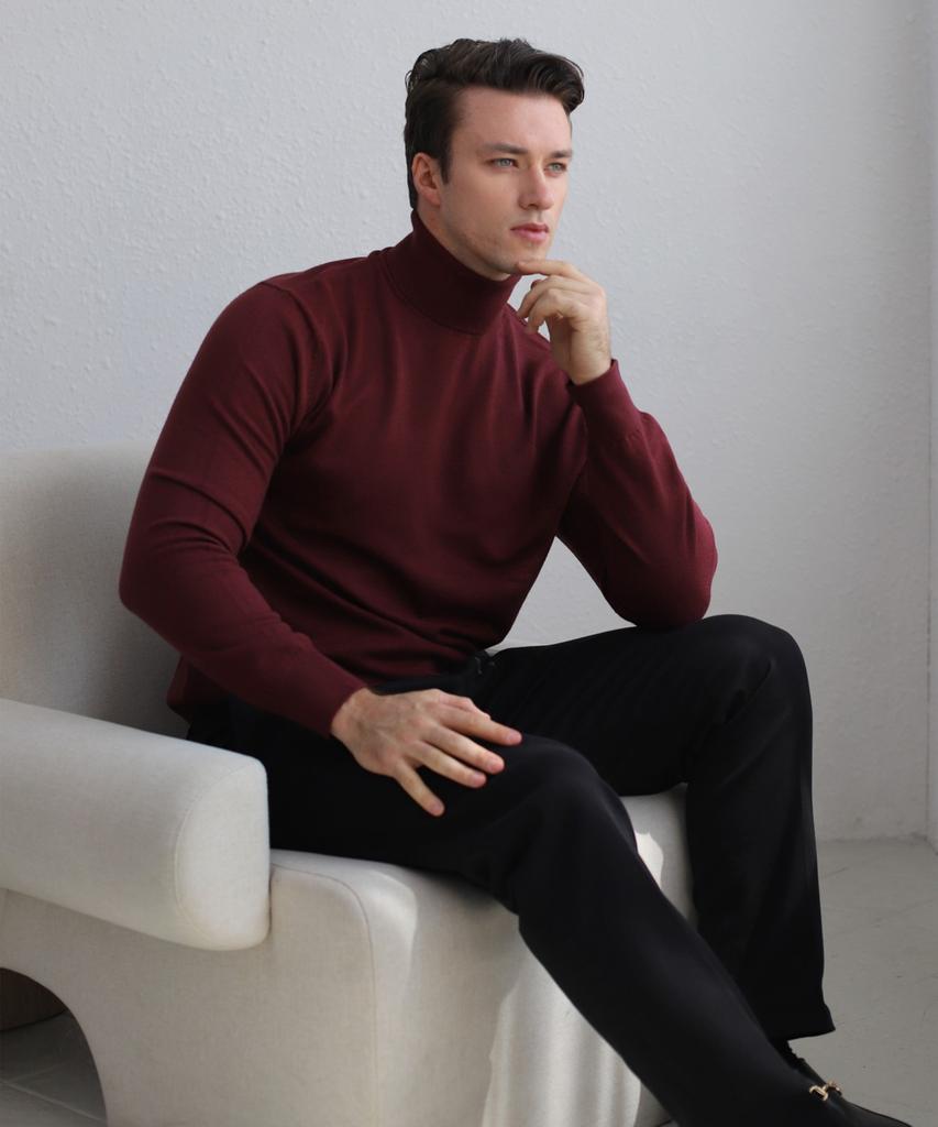 BOASTFIT Soft Muscle Fit Turtleneck Long Sleeve Knit