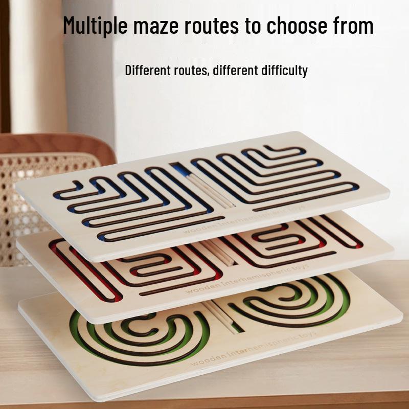Wooden Educational Puzzle Maze: Enhances Fine Motor Skills & Color Recognition