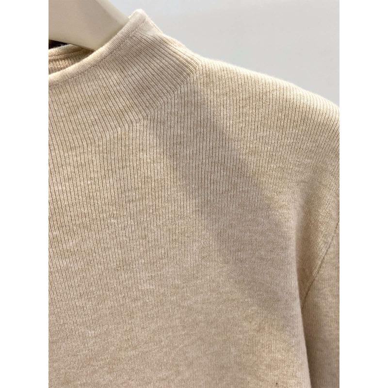 Small stand-up collar milk yellow sweater women's spring simple versatile top soft waxy inner knitted bottoming shirt