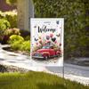 Happy Welcome Spring Garden Ag Red Truck Owers Buttery Double Sided 12x18 Inch Outdoor Yard Decor Seasonal Farmhouse B EEZ