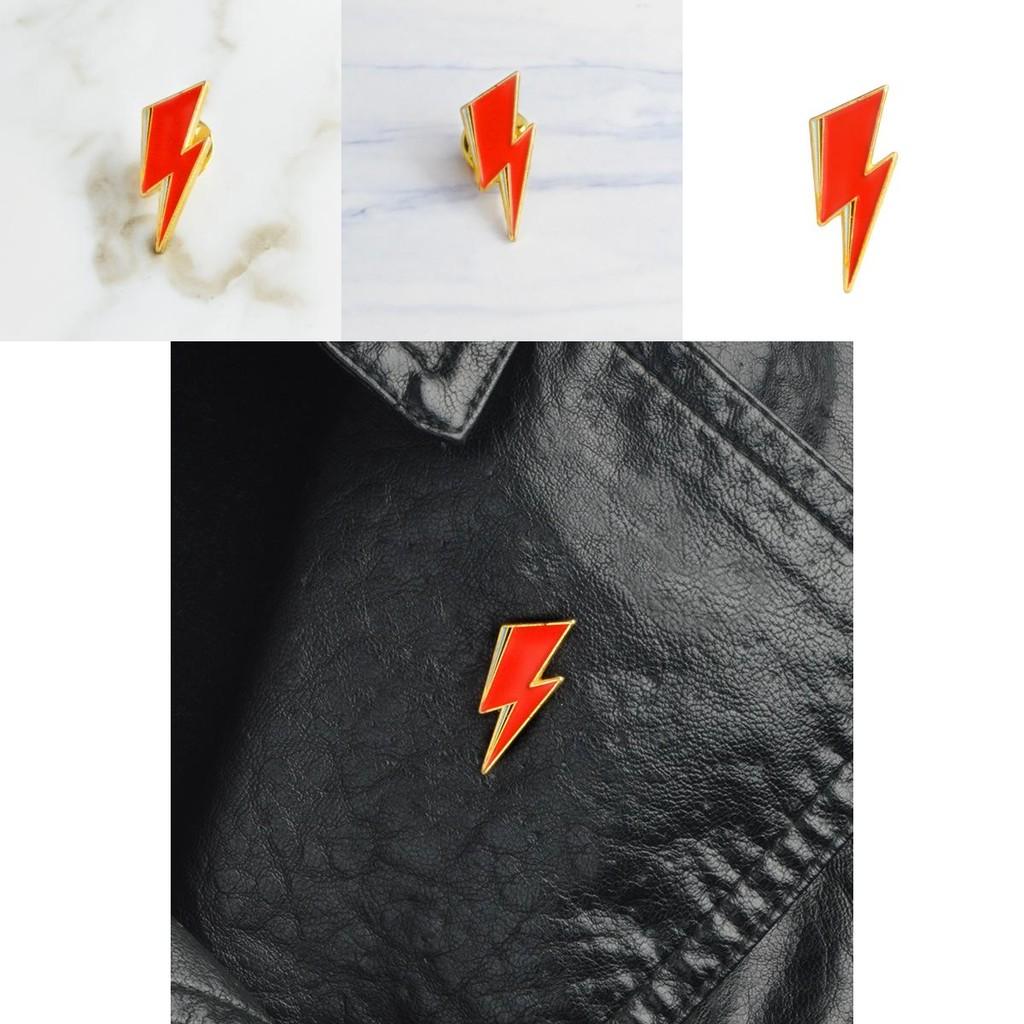 Distinctive Alloy Brooch Featuring Cartoon Lightning Design Bold Red Color Great For Unisex Fashion