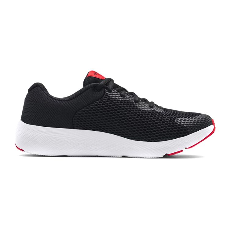 Under Armour Charged Pursuit 2 Comfortable Versatile Low-Top Kids Running Shoes Kids sneaker Black Red 3024484-001