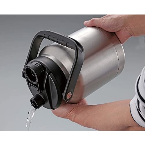 CAPTAIN STAG Sports Bottle, Direct Drinking, Double Stainless Steel Bottle, Vacuum Insulated, Keeps Drinks Cold, HD Water Tank, 2.5L, Antique Green, U