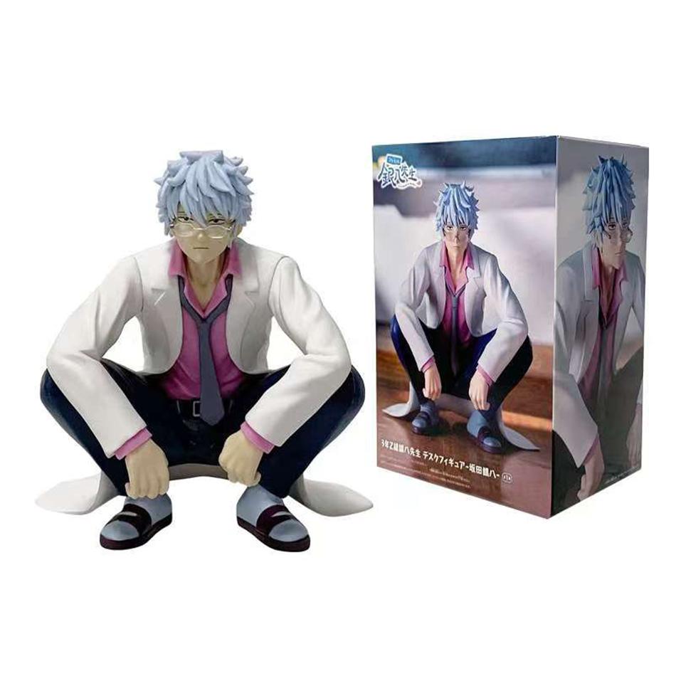 In Stock 12CM Anime Gintama Figure Sakata Gintoki Katsura Kotarou Animation Model Toys Gifts Collection Decoration Ornaments