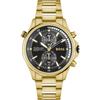 Globetrotter Black Gold Toned Stainless Steel Bracelet Gents Quartz Watch 1513932
