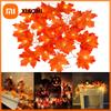 2M 10LED Artificial Autumn Maple Leaves Garland Led Fairy Lights for Christmas Decoration Thanksgiving Party DIY Decor Halloween
