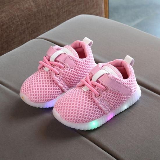 Dreamyam Baby Boys Girls LED Light Up Flashing Sneakers Shoes Lightweight Comfortable Soft Sport Running Footwear Shoes