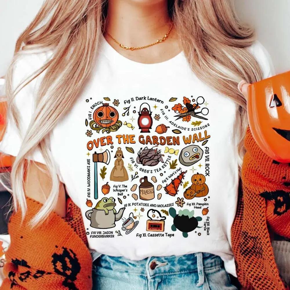 Trendy Style Over The Garden Wall Pumpkin Printed Pattern Fun Cartoon Fashion Casual Summer Womens Plus Size Loose TShirt S