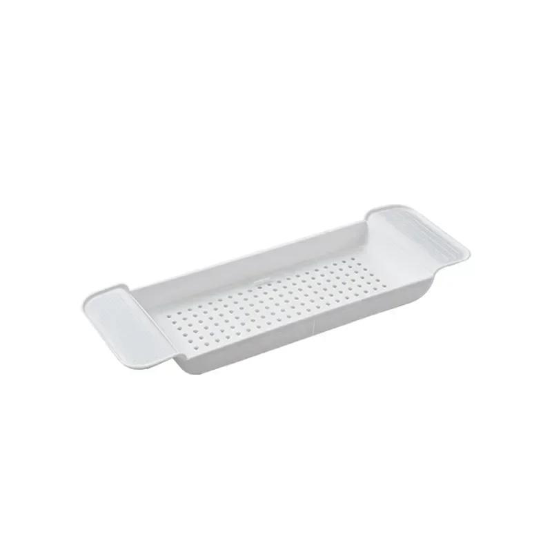 

Extendable Bathtub Shelf Bathroom Bathtub Tray Shower Caddy Bamboo Bath Tub Rack Towel Book Holder Storage Organizer Accessories білий