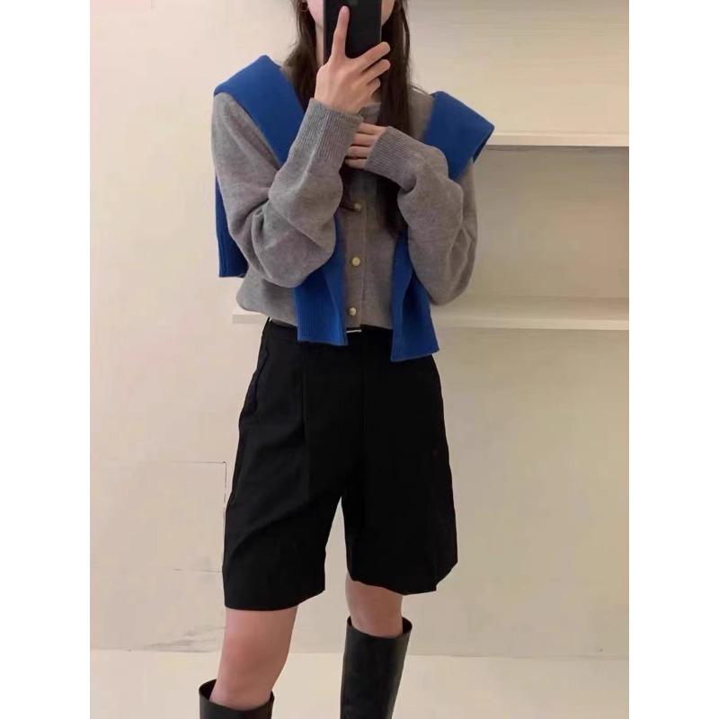 

Новый кардиган базовый женский универсальный вязаный с круглым вырезом, простой свободного ленивого стиля, с длинными рукавами average size серый