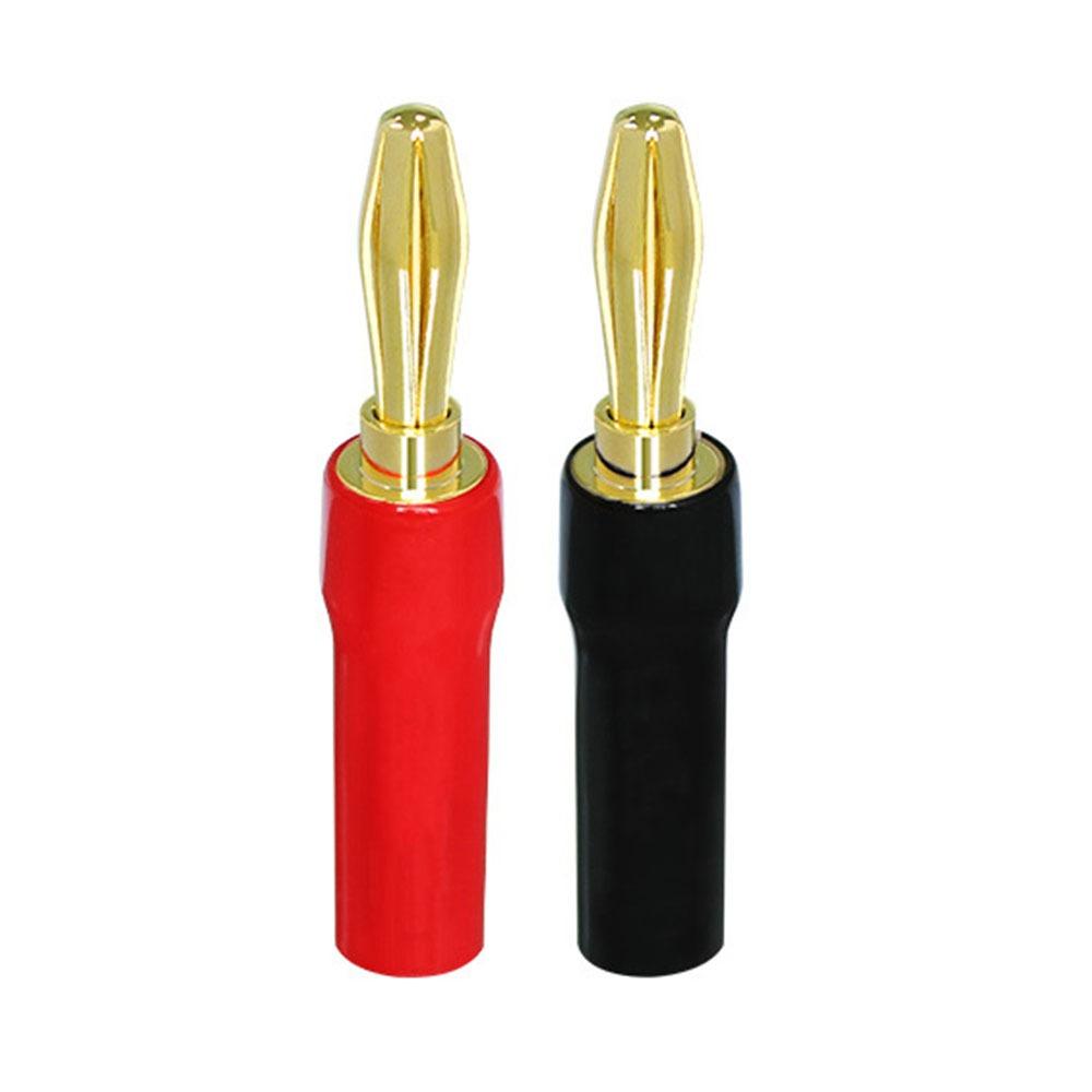 2/4Pcs 24K Gold Plated Gold Plated Audio Connector Self-locking Banana Plug  Audio Cable Adapter