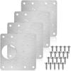 2/10Sets Hinge Repair Plate Kitchen Cabinet Door Hinges Mounting Plate with Screw Flat Fixing Brackets Furniture Hardware Tools