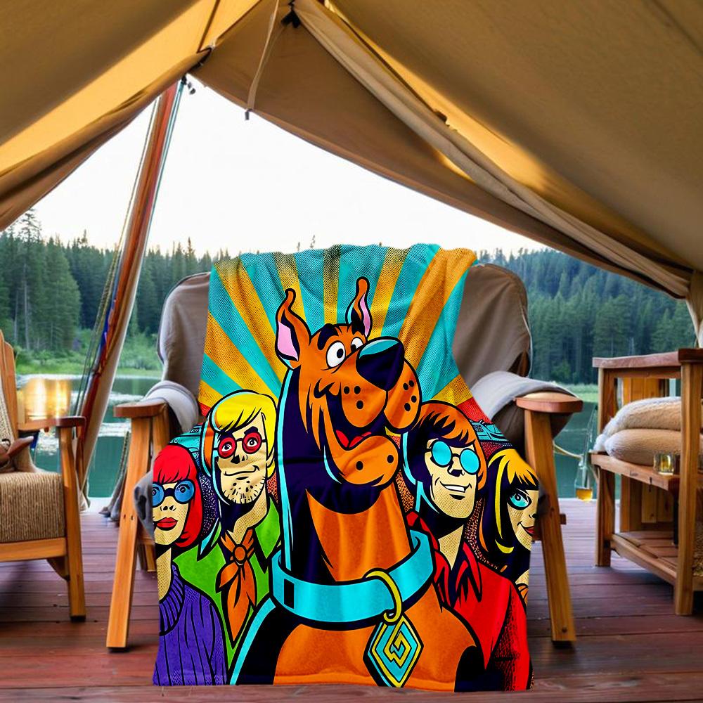 

1 шт. Плед Scooby-Doo для улицы, легкий, фланелевый, мягкий и теплый, для всех сезонов, для улицы, кемпинга, гостиной, офиса, L1106050 80x120cm