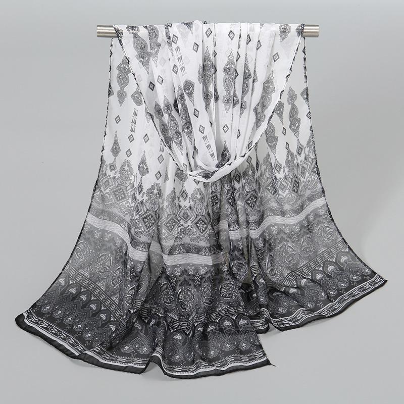 Indian style new chiffon breathable thin small silk scarf popular women spring and autumn scarf sunscreen yarn