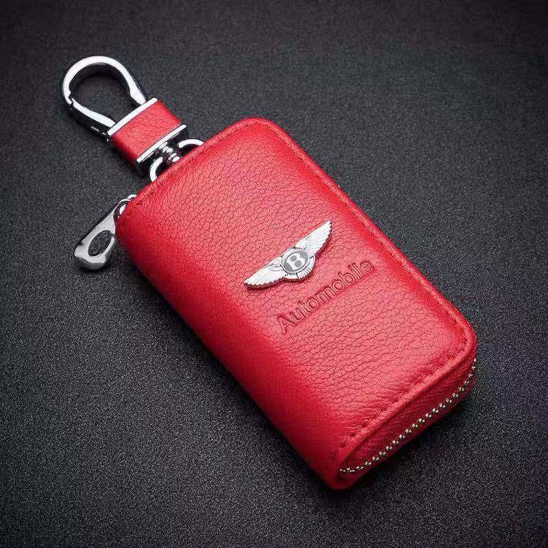 

Men Key Wallets Organizer Women Keychain Covers Zipper For New Bentley Flying Spur Continental GT Bentayga Mulsanne Accessories