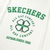 Skechers Classic Versatile Logo Clover Print Loose Moisture-Wicking Crew Neck Pullover Short Sleeve T-Shirt Men Tops Cotton-Candy-White L223M050-0074