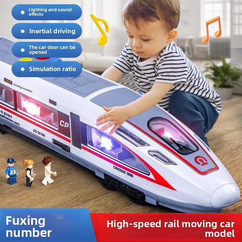 Treno Fuxing Alta Velocità Giocattolo a Inerzia per Bambini con Suono e Luce per l'Apprendimento Precoce