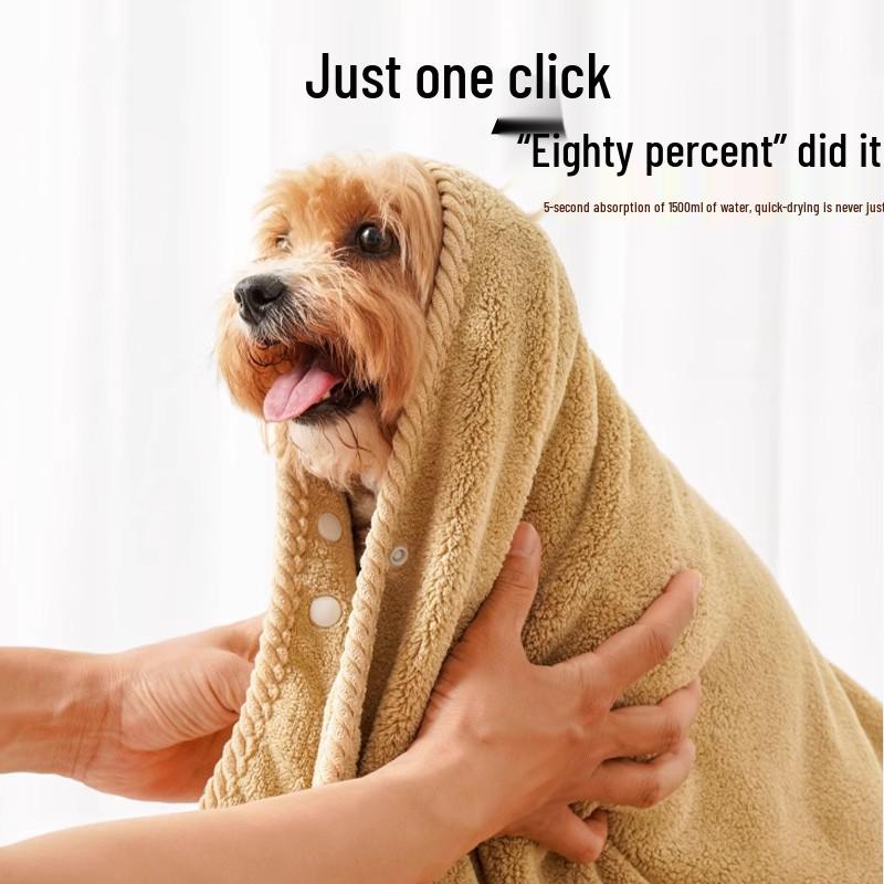 Extra Large Quick-Dry Absorbent Dog Bathrobe for Golden Retrievers and Shiba Inus