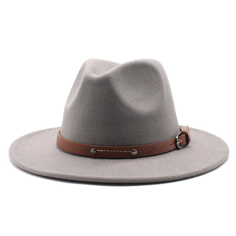 

Casual Woolen Top Hat Men S And Women S Black Jazz Hat Temu M（56-58cm） світло-сірого кольору