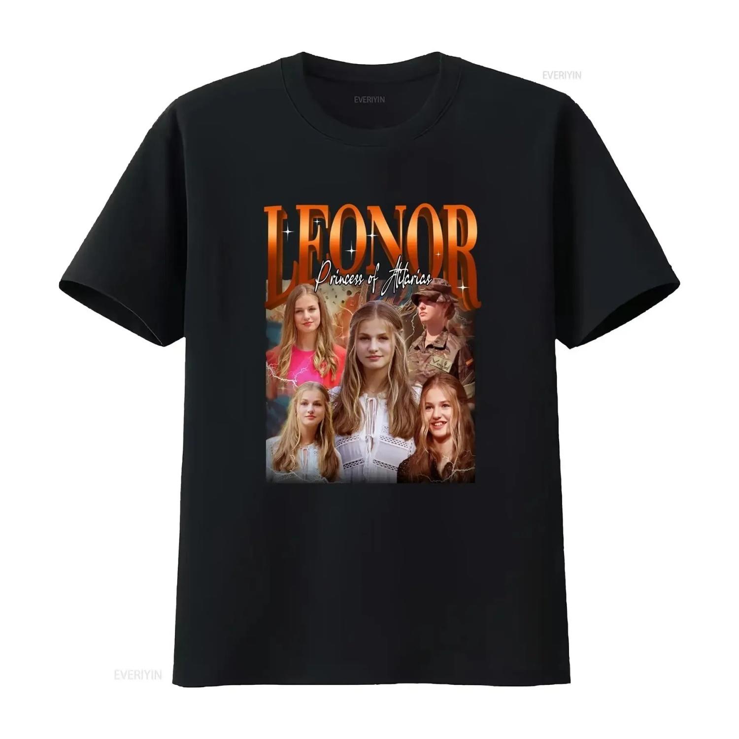 

PRINCESS LEONOR T shirt Fans Vintage Te vintage Washed Breathable Unisex graphic Top For Everyday Wear fashion Versatile Casual S чёрный