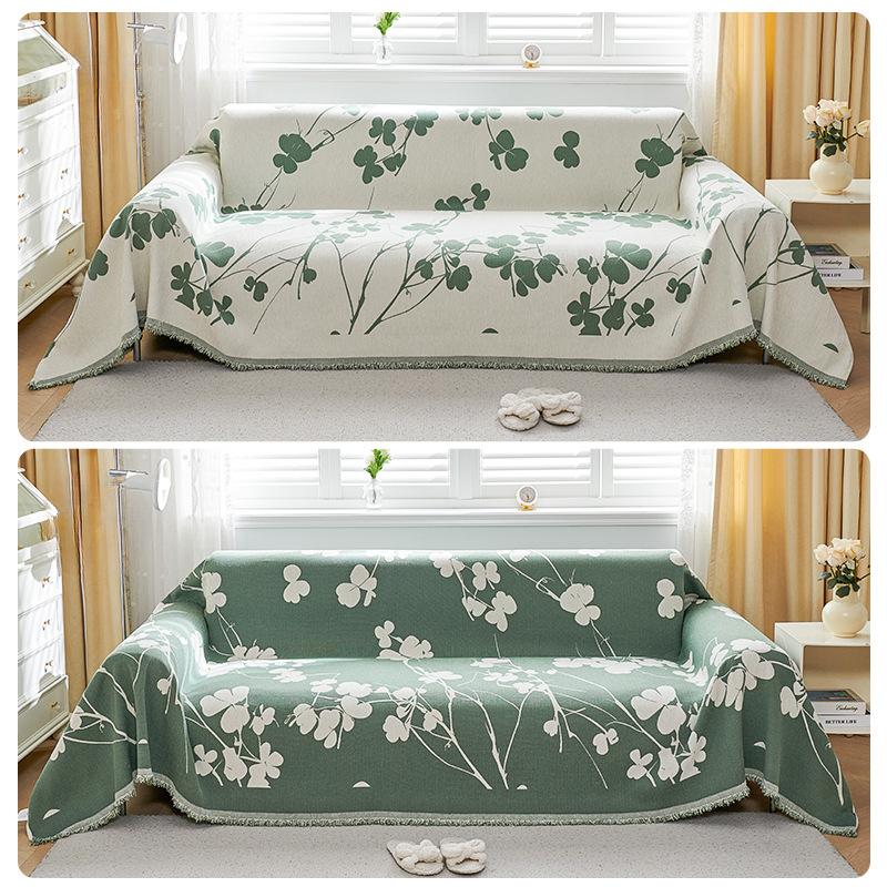 INS Style Flower Chenille Sofa Towel Anti-Scratching Non-Stick Wool Sofa Cover Cloth Four Seasons Universal Non-Slip Sofa Slipcover
