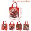 Festive Christmas Tote Bags with Red & Green Holiday Design Reusable Non-Woven Gift Bags for Groceries and Holiday Treats Festive Gift Bags