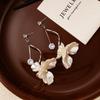 Sweet Long Diamond-Set White Flower Fringed Earrings Gentle Super Fairy French Vacation Seaside Exquisite Earrings