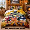Naruto Custom Name 3Pcs Bedding Set 1 Bed Sheet 2 Pillowcases Bedroom Home Decor