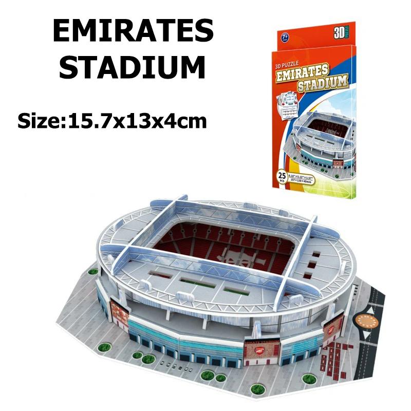 Desktop Ornaments Football Field Model Fans Souvenir DIY Paper Puzzle Table Games 3D Building Stadium Assembly Simulation TMZ