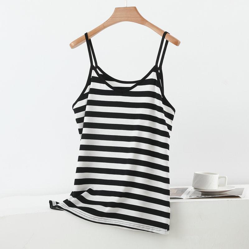 M to 6XL Plus size camisole Summer Modal Striped Cami Top Slimming loose fit Sleeveless Tank Tops Versatile Baselayer