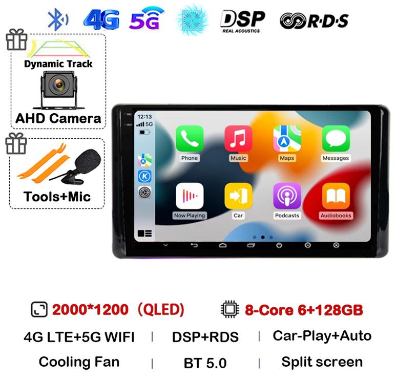 Android 14 CarPlay Auto WIFI+4G Car Radio For Toyota Raize 2020 2021 2022 Multimedia Video Player Stereo DSP GPS 360 Camera QLED