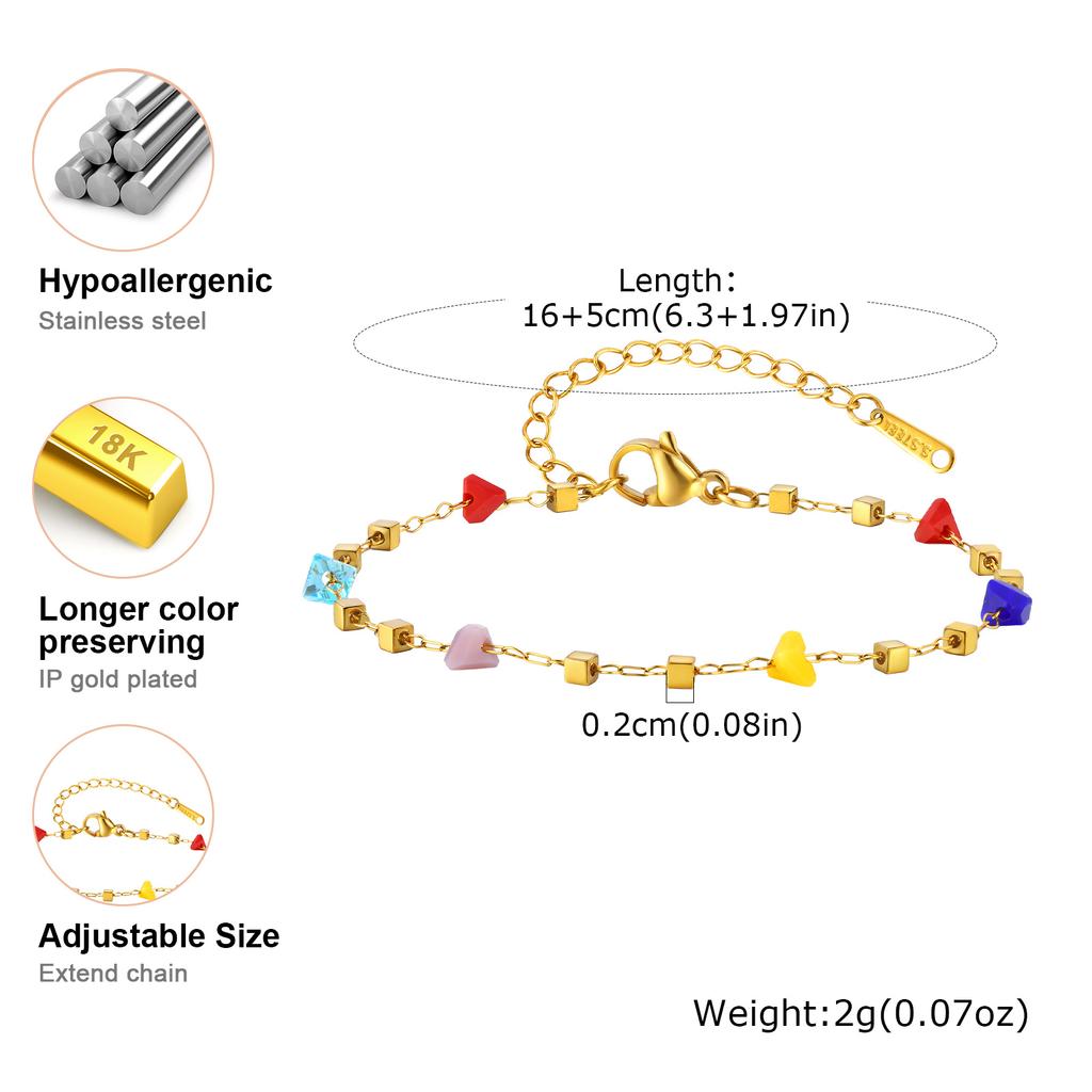 Exotic Irregular Colorful Stone Necklace for Women, Stainless Steel Gold Plated Boho Chain Choker, Aesthetic Jewelry Gift