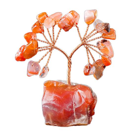 Barevná ozdoba na strom z přírodního kamene se základní pozitivní léčivou energií měděný drát kámen život peníze strom Stolní dekorace Feng Shui Meditace