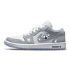 Jordan Air Jordan 1 Low top Vintage Basketball Shoes Women's Gray White DC0774-105(Team56-)