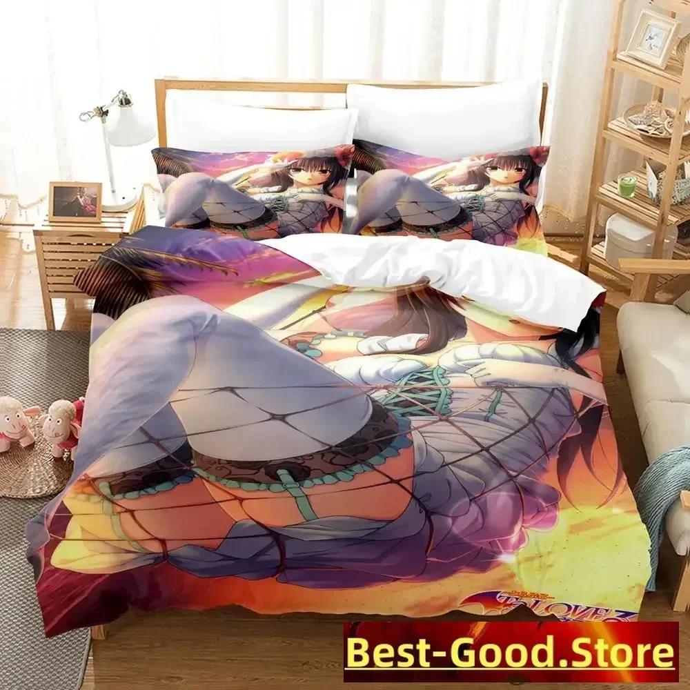 New To Love Ru Bedding Set Duvet Cover Sheet Printed Bed Set Pillowcase Bed Full Queen King Size Comforter Bedroom