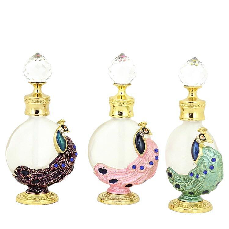 Peacock-Style 12ml Perfume Bottle, Dubai-Inspired Fragrance Container