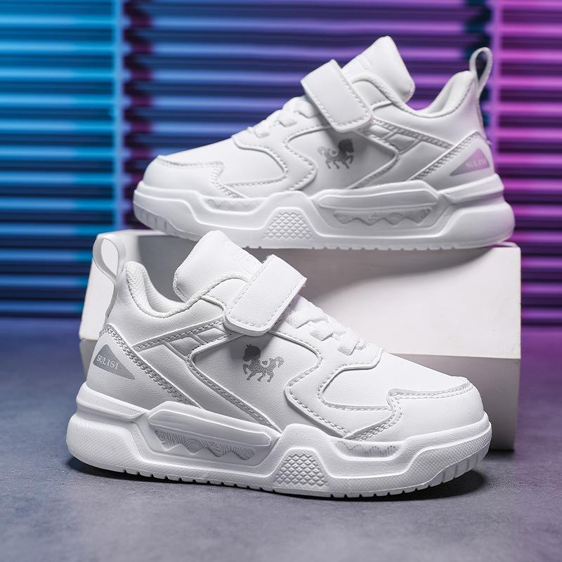 Children's board shoes 2025 spring new primary school shoes boys soft sole non-slip casual shoes school white shoes girls