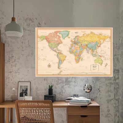 Plátno s mapou světa bez rámu, Plakát, Vnitřní/Venkovní, Vzdělávací geografie Dekor, Učební pomůcky, Cestovní potřeby