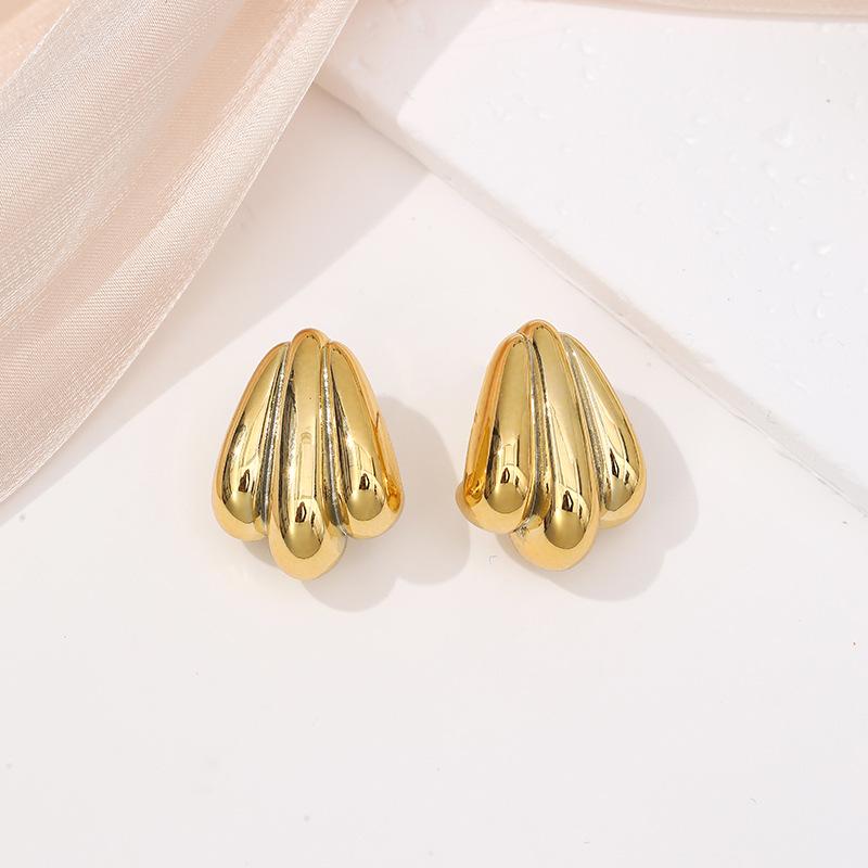 Fashion Geometric Stud Earrings Light Luxury Earrings Niche Design Gold Stud Earrings Premium Earrings