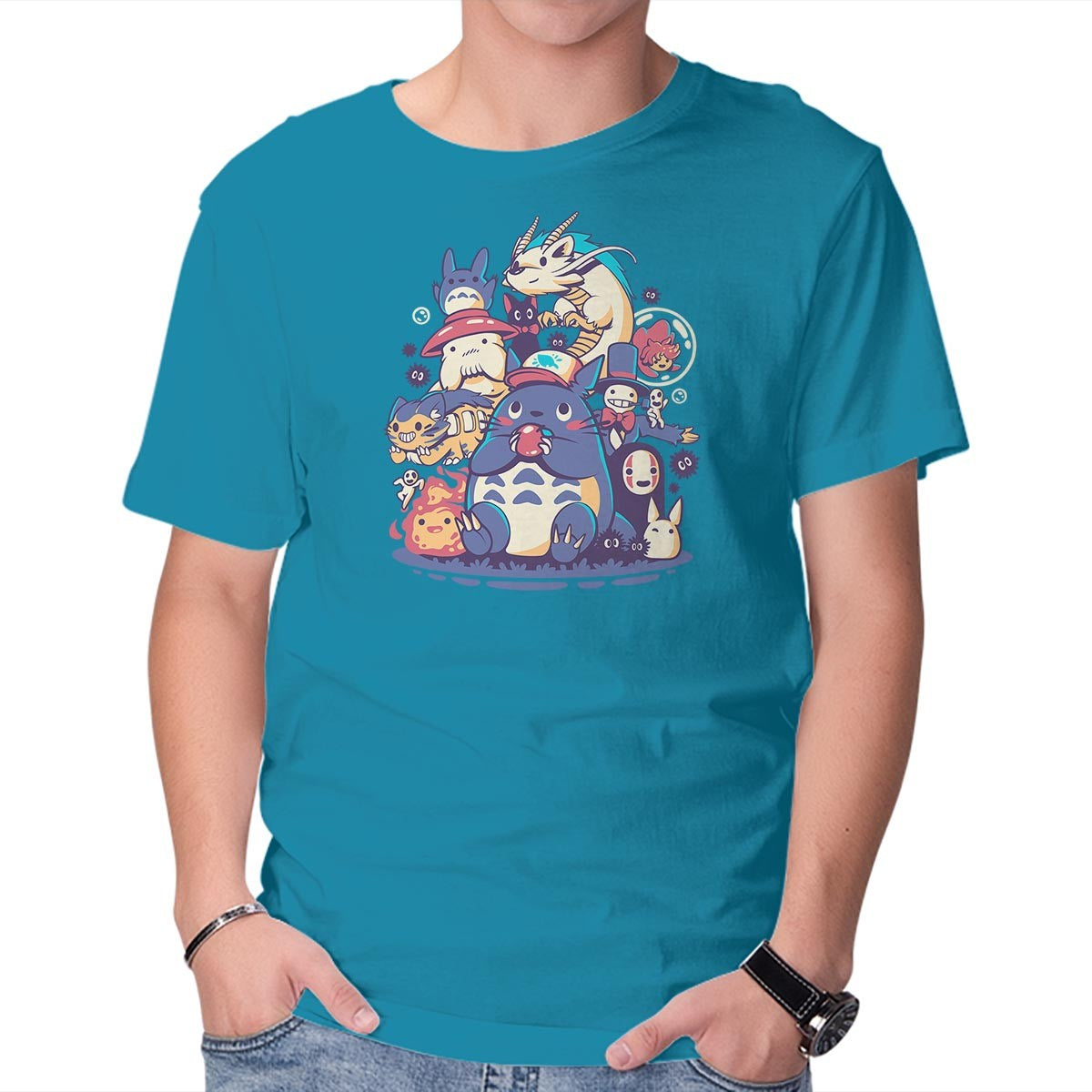 Unisex Crew Neck T-Shirt Creatures, Spirits & Friends Graphic Short Sleeve Casual Tee M