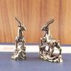 Vintage Feng Shui Coins Goat Statue Desktop Ornament Home Decoration Craft Accessories Lucky Zodiac Animal Sheep Figurine