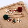 Exaggerated Retro Tassel Collar Pin Santa Moon Bell Deer Snowflake Christmas Tree Christmas Brooch